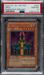 2002 Yu-Gi-Oh! Pharaoh's Servant #000 Jinzo Secret Rare Holographic PSA GEM MINT 10
