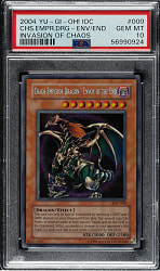2004 Yu-Gi-Oh! Invasion of Chaos #000 Chaos Emperor Dragon - Evoy of The End Secret Rare Holographic PSA GEM MINT 10
