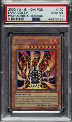 2003 Yu-Gi-Oh! Pharaonic Guardian #107 Lava Golem Secret Rare Holographic PSA GEM MINT 10