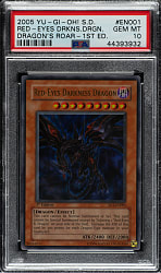 2005 Yu-Gi-Oh! Structure Deck Dragon's Roar 1st Edition #SD1-EN001 Red Eyes Darkness Dragon Ultra Rare Holographic PSA GEM MINT 10
