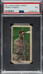 1911 E94 George Close Candy Frank Chance PSA POOR 1 - Green Background
