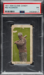 1911 E94 George Close Candy Red Kleinow PSA POOR 1 - Olive Background