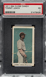 1911 E94 George Close Candy Tommy Leach PSA POOR 1 - Blue Background