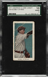 1911 E94 George Close Candy Bobby Byrne SGC POOR 10 - Blue Background
