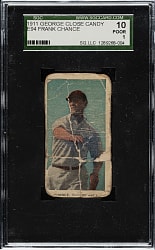1911 E94 George Close Candy Frank Chance SGC POOR 10 - Blue Background