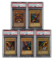 2002 Yu-Gi-Oh! Legend of Blue Eyes White Dragon #120-124 Exodia The Forbidden One Ultra Rare Holographic PSA GEM MINT 10 Collection (5)