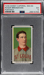 1909-1911 T206 White Border Roger Bresnahan Portrait PSA EX 5