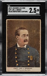 1887 N288 Buchner Gold Coin "Police Inspectors & Captains and Chiefs of the Fire Dept." Captain JNO. J. Brogan SGC GOOD+ 2.5 - The ONLY SGC-Graded Example!