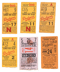 1956 Brooklyn Dodgers Ebbets Field Ticket Stub Collection (20) - All Games Featuring Jackie Robinson!