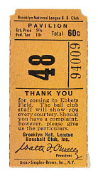 July 24, 1953 Brooklyn Dodgers (vs. Milwaukee Braves) Ticket Stub - Jackie Robinson Career Home Run #100 and Roy Campanella Career Home Run #142