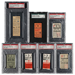 1950 to 1956 Hall of Fame Home Run PSA- and SGC-Graded Ticket Stub Collection (7) Including Campanella, Snider, and Hodges