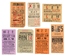 1948 and 1949 Brooklyn Dodgers Road-Game Ticket Stub Collection (7) - All Games Featuring Jackie Robinson!