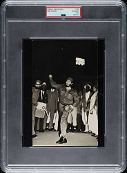 Circa 1960s Fidel Castro Throwing Baseball Original Photograph PSA/DNA Type I