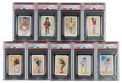 1979 Venorlandus "Our Heroes World of Sport" PSA MINT 9 Collection (9) Including Muhammad Ali, Pele, and Jack Nicklaus