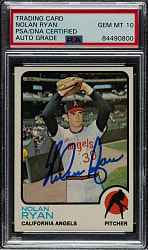 Signed 1973 Topps #220 Nolan Ryan PSA/DNA GEM MINT 10