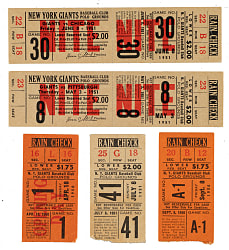 1950 and 1951 New York Giants Polo Grounds Ticket Stub Collection (20) Including Willie Mays Rookie Year and National League Championship Season