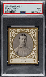 1909 T204 Ramly Tobacco Frank Chance PSA VG+ 3.5 - T.T.T. Advertisement