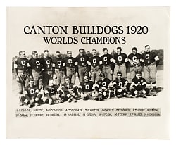 Circa 1920 Canton Bulldogs World's Champions Team Vintage Photograph with Jim Thorpe PSA/DNA Type III