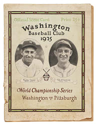 1925 Washington Senators (vs. Pittsburgh Pirates) World Series Program