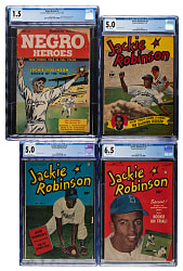 1950-1952 Jackie Robinson Comic Books CGC-Graded Complete Set Plus 1948 Negro Heroes #2 (7)