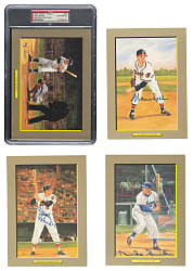 1985-1990 Perez-Steele Great Moments Series 1-6 Set (72) with 22 Signed Cards Including Berra, Dickey, and Hubbell