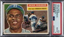 1956 Topps #30 Jackie Robinson White Back PSA NM-MT 8