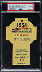 1954 New York Giants (vs. Cleveland Indians) World Series Game 1 & 2 Press Pass PSA EX-MT 6 - Willie Mays Makes "The Catch"