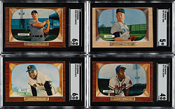 1955 Bowman Complete Set (320) Including #202 Mickey Mantle SGC EX/NM 6
