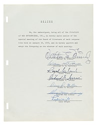 1959 Walt Disney Multi-Signed Wavier Notice - JSA