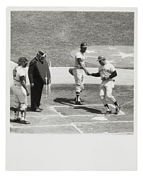 Circa 1965 All-Star Original United Press International Photograph with Willie Mays and Hank Aaron PSA/DNA Type I