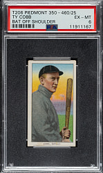 Lot # 241: 1909-1911 T206 White Border Ty Cobb Bat Off Shoulder PSA EX-MT 6