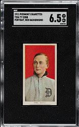 Lot # 248: 1909-1911 T206 White Border Ty Cobb Portrait Red Background SGC EX/NM+ 6.5