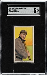 Lot # 243: 1909-1911 T206 White Border Ty Cobb Bat On Shoulder SGC EX 5 - Sovereign 350 Back
