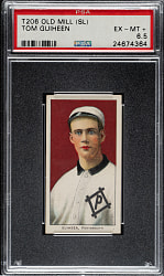 Lot # 302: 1909-1911 T206 White Border Tom Guiheen Southern Leaguer PSA EX-MT+ 6.5 - Old Mill Back