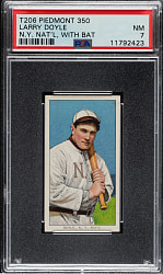 Lot # 278: 1909-1911 T206 White Border Larry Doyle with Bat PSA NM 7