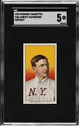 Lot # 381: 1909-1911 T206 White Border Christy Mathewson Portrait SGC EX 5