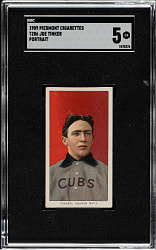 1909-1911 T206 White Border Joe Tinker Portrait SGC EX 5