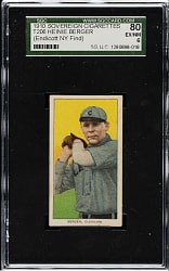1909-1911 T206 White Border Heinie Berger SGC EX/NM 80 - Sovereign 350 Back - 1 of 1 - Highest Graded!