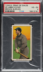 1909-1911 T206 White Border Ed Abbaticchio Brown Sleeves PSA VG-EX 4 - El Principe De Gales Back