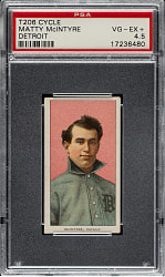 1909-1911 T206 White Border Matty McIntyre PSA VG-EX+ 4.5 - Cycle 350 Back