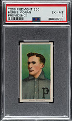 1909-1911 T206 White Border Herbie Moran PSA EX-MT 6