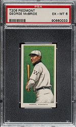 1909-1911 T206 White Border George McBride PSA EX-MT 6