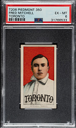 1909-1911 T206 White Border Fred Mitchell PSA EX-MT 6