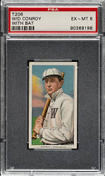 1909-1911 T206 White Border Wid Conroy with Bat PSA EX-MT 6