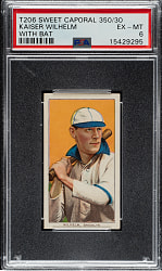 1909-1911 T206 White Border Kaiser Wilhelm with Bat PSA EX-MT 6