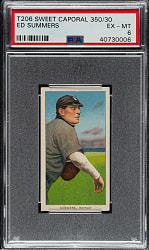 1909-1911 T206 White Border Ed Summers PSA EX-MT 6