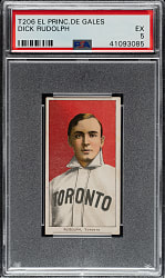 1909-1911 T206 White Border Dick Rudolph PSA EX 5 - El Principe De Gales Back