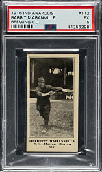1916 M101-4 Indianapolis Brewing Co. #112 Rabbit Maranville PSA EX 5 - The ONLY Graded Example!