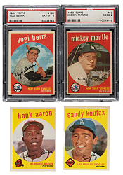 1959 Topps Near-Complete Set (505/572) Including #10 Mickey Mantle