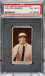 1912 T207 Brown Background Walter Johnson PSA EX-MT 6